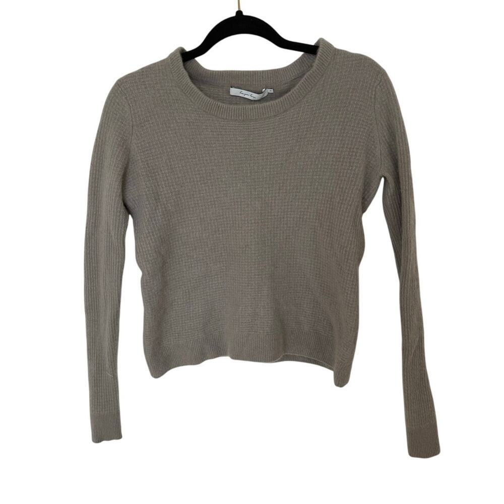 harper lane grey waffle weave cashmere sweater size S